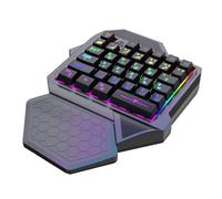 Geavonyg 35 Single Handed Keyboard Small LED Gaming USB Cord Backlight Ergonomic For PC Laptop Ergonomic Gaming Keyboard With Wrist Rest