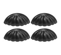 Geavonyg 4 Pieces for Shell Shape Cupboard Drawer Pulls Retro Zinc Alloy Dresser Drop Pull Handle Cabinet Furniture Parts Cabinet