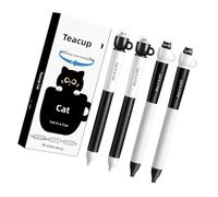 Geavonyg 4Pcs Kitten Theme Gel Inks Pen 0.5MM Tip Twist Action Gel with Ergonomic Silicone Grip for Student Business Worker Lovely Puss Writing Materials Doctor