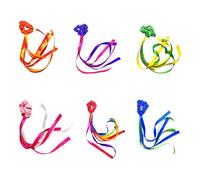 Geavonyg 6Pcs Light Weight Dancing Rhythm Wrist Streamers Rainbow Gymnastics Dance Ribbons for Easy Transport Handheld