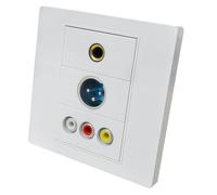 Geavonyg 86 Customizable Modulars Panel Wall Outlet Mount Socket for Sound Video Interfaces Embedded Frame ABS Construction Modulars Faceplate