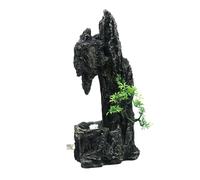 Geavonyg Aquarium Landscape Dynamic Waterfall Aquariums Decorations Art Terrarium Habitat Ornaments Resins Aquarium Mountain Decors