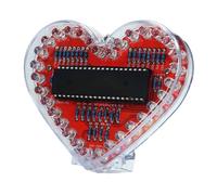 Geavonyg Beginner Friendly Heart Shaped LED Soldering Practice Project 32 RGBs Light STEM Electronics Training Activity RGBs LED Heart Soldering Project