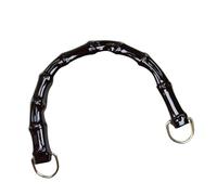 Geavonyg Black Resin Imitation Bamboos Joint Handbag Handle With Metal Clasps Buckle Purse Handle Replacement For Bags Making Bamboos Texture Handgrip
