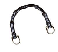 Geavonyg Black Resin Imitation Bamboos Joint Handbag Handle With Metal Clasps Buckle Purse Handle Replacement For Bags Making Bamboos Texture Handgrip