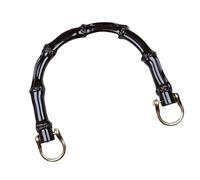 Geavonyg Black Resin Imitation Bamboos Joint Handbag Handle With Metal Clasps Buckle Purse Handle Replacement For Bags Making Bamboos Texture Handgrip