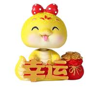 Geavonyg Chinese Twelve Zodiacs Snake Statue Resins Bobblehead Ornament Animals Sculpture Figurine Zodiacs Figurine