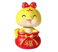 Geavonyg Chinese Twelve Zodiacs Snake Statue Resins Bobblehead Ornament Animals Sculpture Figurine Zodiacs Figurine