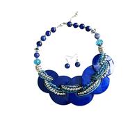 Geavonyg Contemporary Shell Jewelry Ensembles Necklace with Matching Earrings Versatile Wear From Beach to Dinner 125g Premium Chain Beach Necklace Earrings