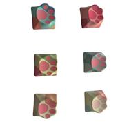 Geavonyg Customs Cats Paws Themed PBTs Keycaps Set of 6 for Mechanical Keyboards Enhances Grip and Styles Mechanical Keyboards Keycaps