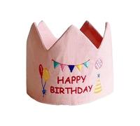 Geavonyg Delicate Baby Birthday Crowned Cap Lightweight Cloth For Toddler Photoshoots & Souvenirs Newborns Celebration Crowned Hat
