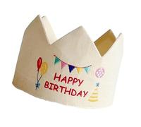 Geavonyg Delicate Baby Birthday Crowned Cap Lightweight Cloth For Toddler Photoshoots & Souvenirs Newborns Celebration Crowned Hat