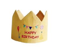 Geavonyg Delicate Baby Birthday Crowned Cap Lightweight Cloth For Toddler Photoshoots & Souvenirs Newborns Celebration Crowned Hat