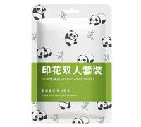 Geavonyg Disposables Quilts Covers Bed Linen Pillowcase Set Comfortable Allergy Friendly Nonwoven For Temporary Stays Pandas Pattern Bedding