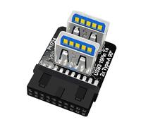 Geavonyg Efficient 19 Pin to Double Female USB3.0 Adapter for Fast Transfer and Multiple Peripherals Connection Motherboard Adapter