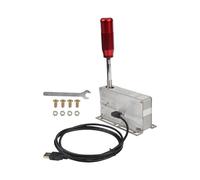 Geavonyg Ergonomic USB Racing Shifter Handbrake For PC Game Aluminum Sequential Gear Controller Realistic Gaming Racing Game Accessories (red)