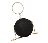 Geavonyg Eye Catching Rhinestones Decorated Evening Bag for Wedding Event Women's Party Purse Practical Shoulder Crossbody Round Crossbody