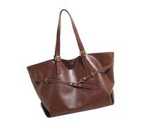 Geavonyg Fashionable Retro Shoulder Bag Roomy Interior Work Commute PU Leather Handbag Water Resistant Women Accessory Practical Pu Leather Work Bag