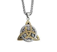Geavonyg Fashionable Women Jewelry Trinitys Knot Pendant Adjustable Triple Goddesses Triquetra Necklace Clavicle Chain Engraved Alloy Necklace