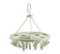 Geavonyg Folding Drying Rack 24 Strong Force Clips 360 Rotating Clothes Space Saver Laundry For Bathroom Closet For Dorm Outdoor Wall Mounted Portable Compact