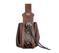 Geavonyg Handmade PU Storage Bag Style-Dice Medieval Belt Multipurpose Drawstring Pouch for Currency- Storage Lucky Drawstring Jewelry Bags Medieval Belt