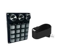 Geavonyg High Performances 16Key Macro Keypad With 3 Tuning Knobs For Dynamic Command Execution In Gaming And Office Tasks Customs Knob KeyPad