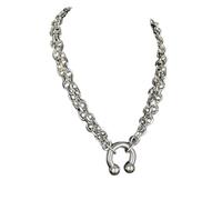 Geavonyg Horseshoe Pendant Necklace Stainless Steel Neckwear for Sensitive Skin Unisex Various Occasions Unisex Bold Horse Hoof Necklace