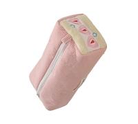 Geavonyg Large Capacity Corduroy Fabric Pencil Bag Embroidery Strawberry Case Travel Cosmetic for Student Women Girl Lovely Embroidered Zippered Writing Materials Planner