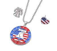 Geavonyg Liberalization Bells Inspired 250th Anniversary Necklace Trendy Alloy Pendant for History Lovers Independence Toll Pendant
