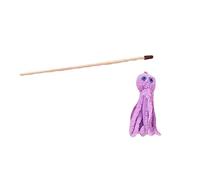 Geavonyg Lovely Wand Toy For Indoor Kitten Furry With Eyes Long Stick And Kitten Funny Great For Exercise And Entertainment