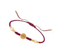 Geavonyg Lucky Money Red String Handmade Braided Bracelets Fashion Wrist Jewelry Suitable For Wealth Good Luck Braided Coin Charm