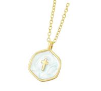 Geavonyg Modern Handcraft Enameled Drip Crosses Pendant Lightweight Alloy for Daily Use Colorful Coating Meet Necklace
