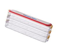 Geavonyg Multiple Tiered Freezer Storage Container with Clear Lids Secure Stacking Systems Perfect for Compact Refrigerators Dumplings Storage Box