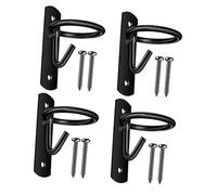 Geavonyg Multipurpose Iron Hanging Hook Heavy Duty Wall Mounted Feed Bucket Holder Stable Hook with Screws Enduring Metal Water Hangers
