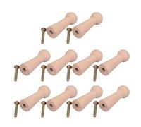 Geavonyg Pack of 10 Fashionable Solid Wood Hook Easy to Installion Designs Portable for Hanging Clothes Hats and Accessories Wood Hook