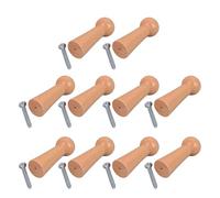 Geavonyg Pack of 10 Fashionable Solid Wood Hook Easy to Installion Designs Portable for Hanging Clothes Hats and Accessories Wood Hook