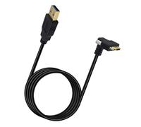 Geavonyg Reinforced Angled Type C to USB3.0 Cable for Industrial Camera Use Panel Mount Stable Locking Screw Data Cable