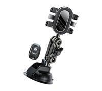 Geavonyg Rotatable Car Phone Mount Aluminum Construction Dashboard Windshield Air Vent Clip Suction Cup Car Phone Holder