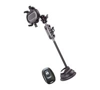 Geavonyg Rotatable Car Phone Mount Aluminum Construction Dashboard Windshield Air Vent Clip Suction Cup Car Phone Holder