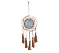 Geavonyg Round Macrames Decorative Wall Mirrorr For Home Decor Makeup Aesthetic Room Bedroom Christmas Wedding Decor Mirrorr Tapestry