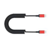 Geavonyg Stretchable USB C to Cable Line Extend From 44cm to 150cm for 60W Fast Charging and Efficient Data Sync Spring Coiled Data Line