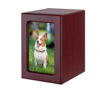 Geavonyg Urn Pet Memorial Urns For Cats Ashes Solid Wood Ashes Box With Photo Frame For Indoor Pet Cinerary Casket