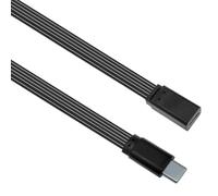 Geavonyg USB C Male To Female Extension Cable 480Mbps Flexible Flat Silicone Charging Type To Type Data Smartphone Tablet Cable
