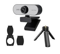 Geavonyg Webcam Includes AutoFocus Metal Tripods and Lens Cap for Enhances Video in Various Setting Silver Camera