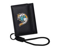 Geavonyg Whimsical Cats Decoration Short Wallet Multiple Storage Spaces Wearable Strap Ergonomic Compact Design Cute Cats Wallet with Short Strap