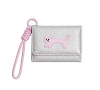 Geavonyg Whimsical Cats Decoration Short Wallet Multiple Storage Spaces Wearable Strap Ergonomic Compact Design Cute Cats Wallet with Short Strap