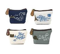 GEBAUM 4 Pieces Coin Wallet, Coin Bags, Small Coins Purses for Women with Zipper and Pattern, Suitable for Coins, Cards, Keys, Stationery