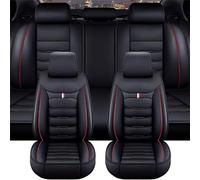 GEBBEM Car Seat Cover Sets for Renault Laguna III Hatchback 2007-2010 2011 2012 2013 2014 2015, Car Seat Covers Full Set Front and Rear Full Surround Custom Interior Accessories,Black-Red