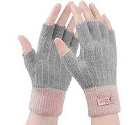 Gebell Fingerless Gloves For Women - Winter Thermal Gloves Warm Soft Knit Half Fingers Mittens for Ladies Driving Working Typing UK