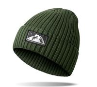 Gebell Men's Beanie Hat - Winter Knitted Beanie Hat Trawler Beanie Warm Soft Knit Cuffed Hat Classic Slouch Beanie for Men Green